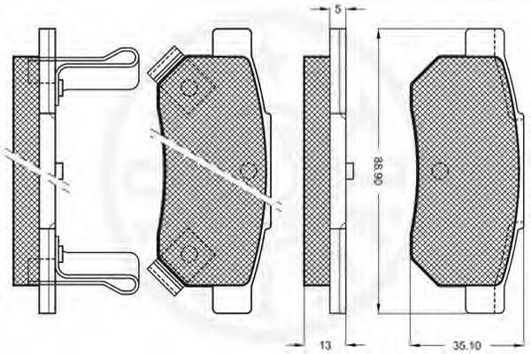 Колодки дискові задні TK PARTS (A156) - Корея