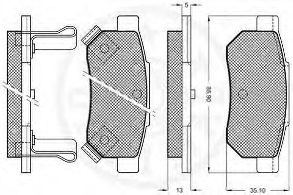 Колодки дисковые задние TK PARTS (A156) - Корея