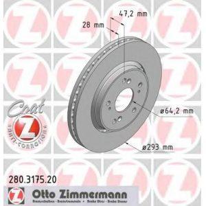 Диск гальмівний передній OTTO ZIMMERMANN (280317520) - Німеччина